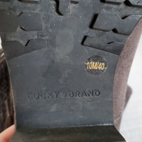 Lucky Brand Ankle Boots Combat Brown Suede Huntress Lace Up Women's WOMAN'S 10 M - Picture 11 of 16